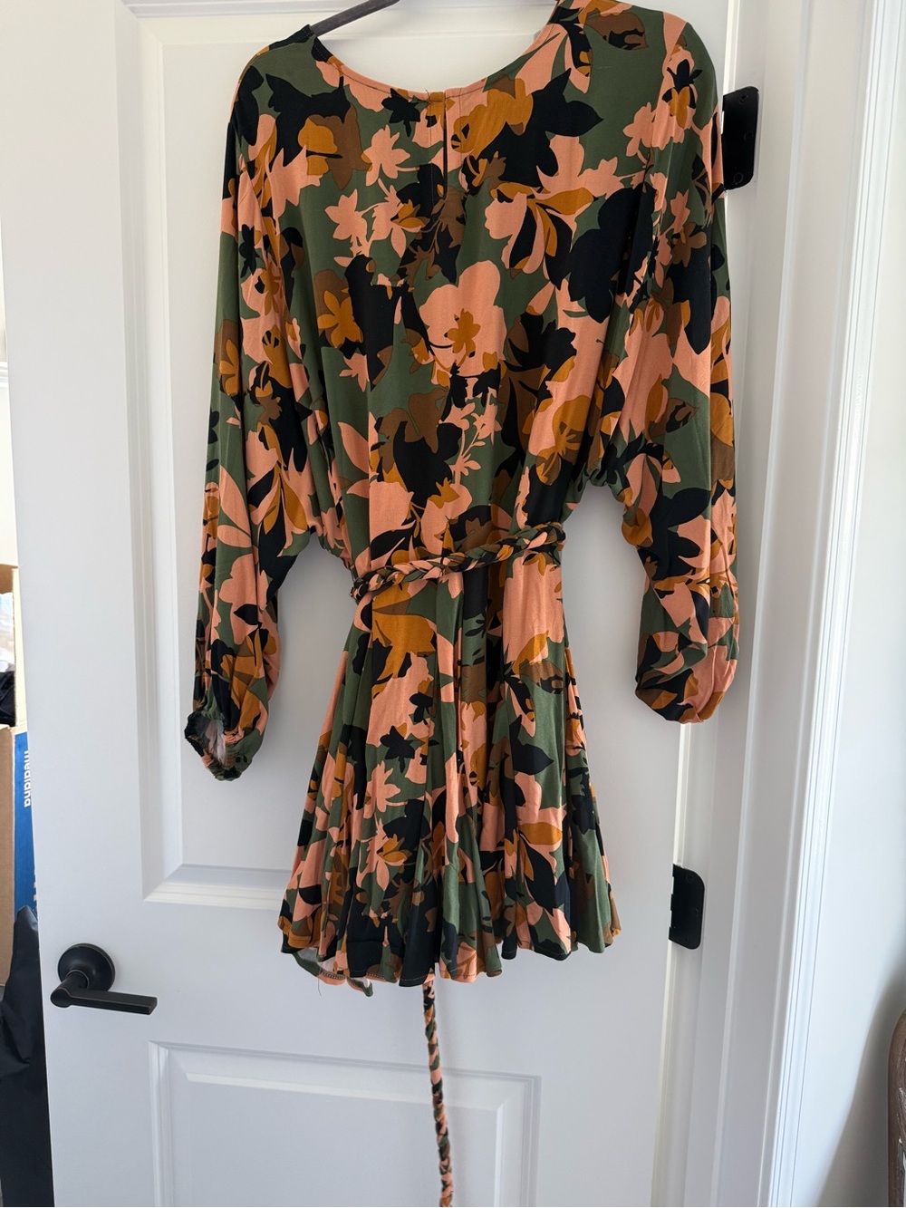 VICI Olive Green & Peach Floral Mini Dress - Picture 2 of 3